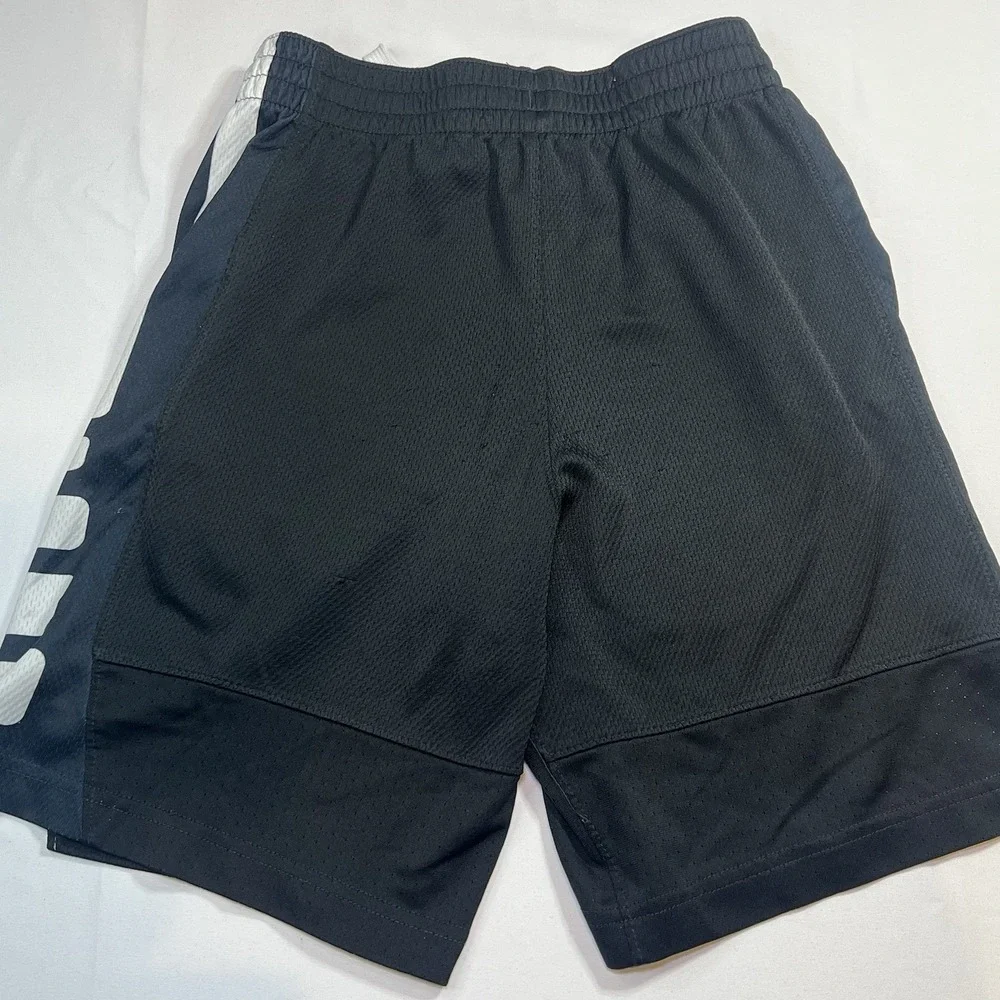 Nike Dri-Fit Shorts Basketball Boy's Youth Medium Drawstring Waist Black‎ White